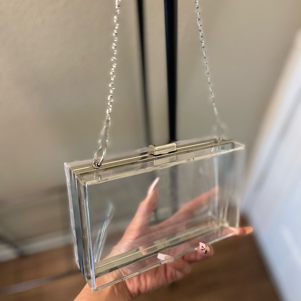 See-through clear box purse